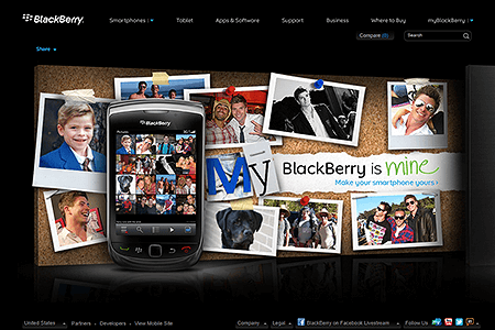 BlackBerry website in 2010