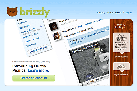 Brizzly website in 2010