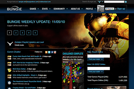Bungie.net website in 2010