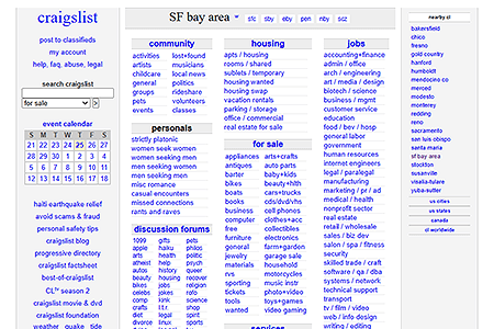 Craigslist website in 2010