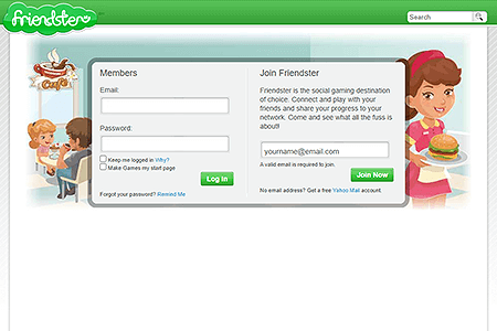 Friendster website in 2010