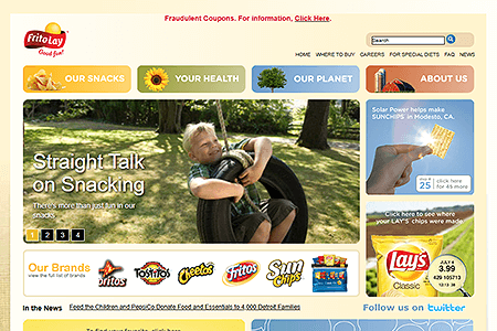 Frito-Lay website in 2010