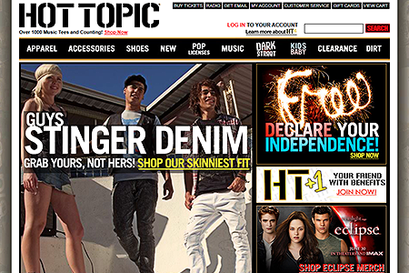 Hot Topic website in 2010