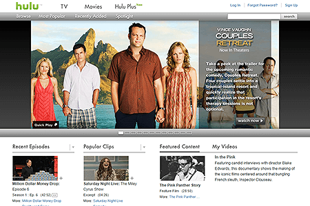 Hulu website in 2010