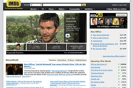 IMDb website in 2010
