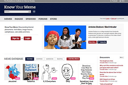 Know Your Meme website in 2010