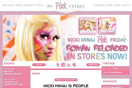 Nicki Minaj website in 2010
