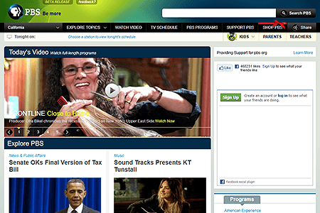 PBS website in 2010