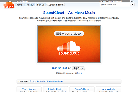 SoundCloud website in 2010