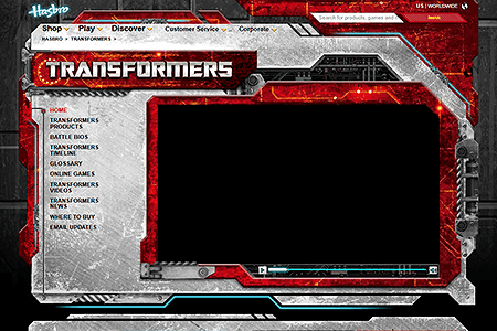 Transformers website in 2010