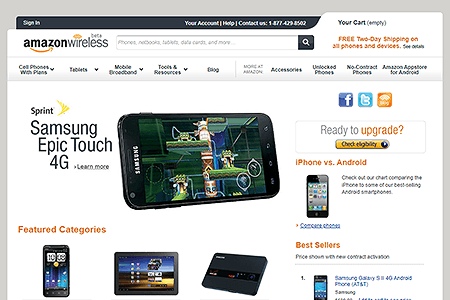 AmazonWireless website in 2011