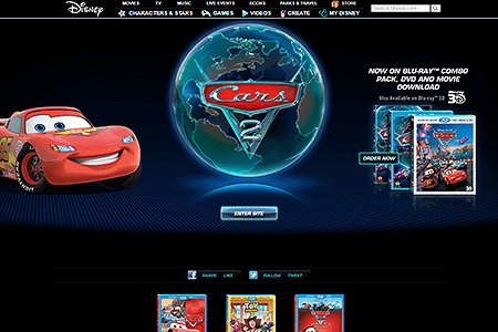 Cars 2 flash website in 2011