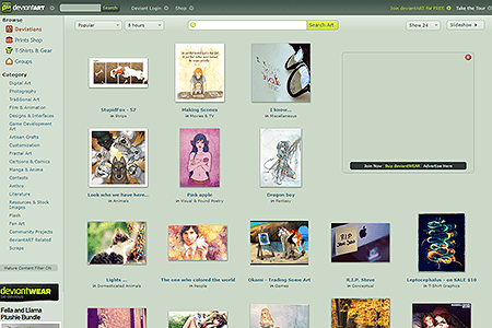 DeviantArt website in 2011