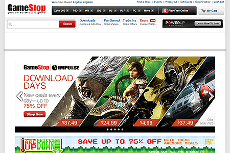 GameStop website in 2011