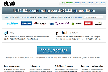 GitHub website in 2011