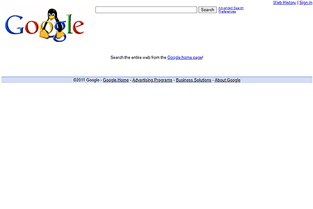 Google Search Linux in 2011