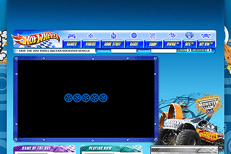 Hot Wheels website in 2011