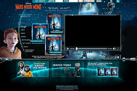 Mars Needs Moms flash website in 2011