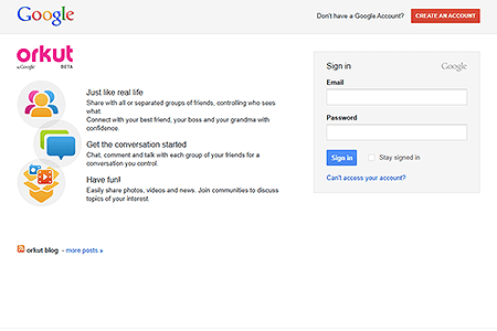Orkut website in 2011