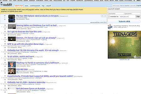Reddit website in 2011