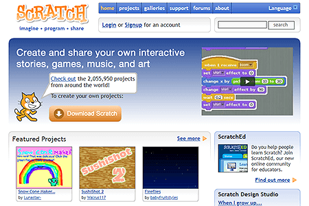 Scratch website in 2011