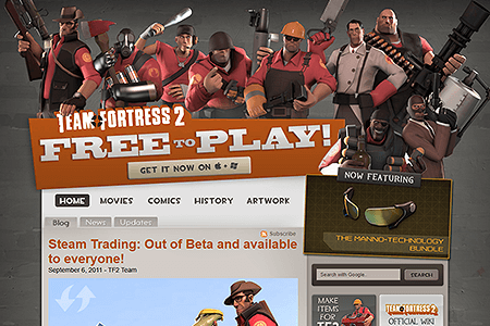 Team Fortress 2 website in 2011