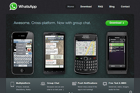 WhatsApp website in 2011