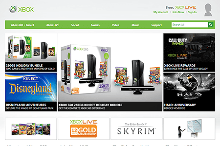 Xbox website in 2011