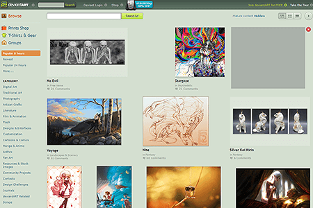 DeviantArt website in 2012