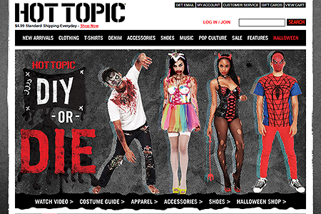 Hot Topic website in 2012