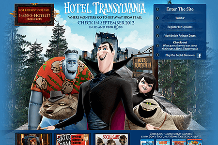 Hotel Transylvania flash website in 2012