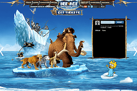 Ice Age: Continental Drift website in 2012