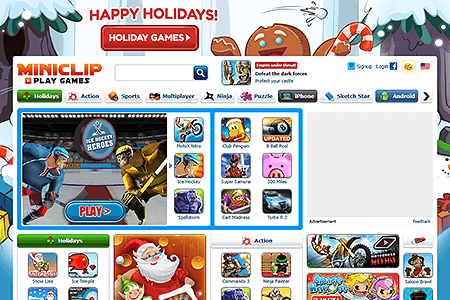 MiniClip website in 2012
