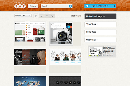 Pattern Tap website in 2012