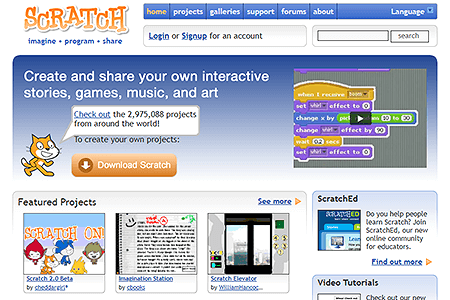 Scratch website in 2012