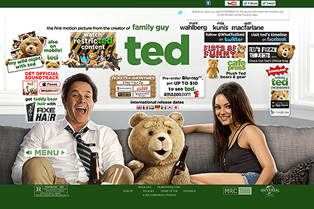 Ted Movie flash website in 2012
