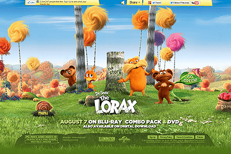 The Lorax flash website in 2012