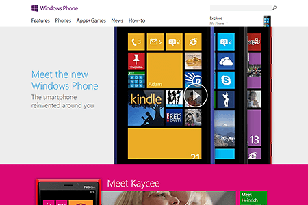 Windows Phone website in 2012