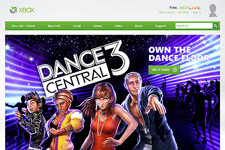 Xbox website in 2012