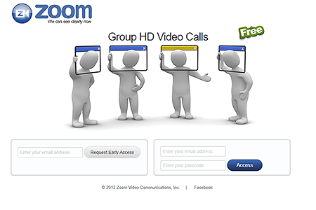Zoom website in 2012