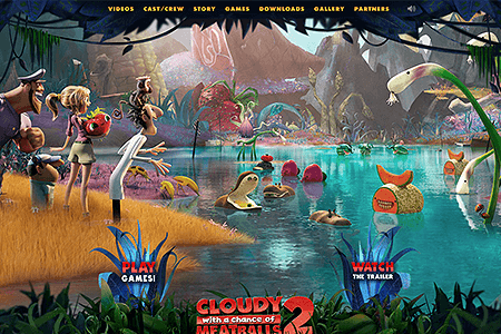 Cloudy with a Chance of Meatballs 2 flash website in 2013