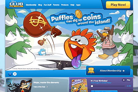 Club Penguin website in 2013