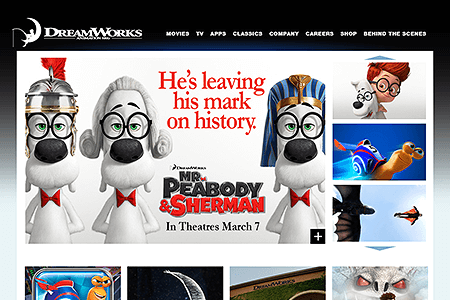 DreamWorks Animation website in 2013