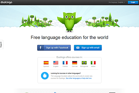 Duolingo website in 2013