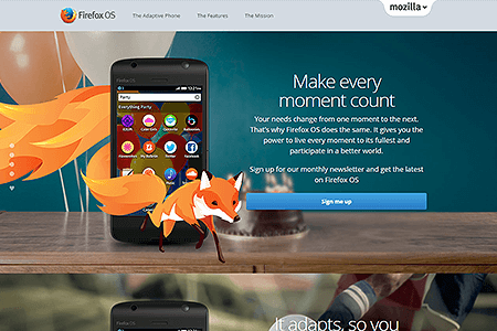 Firefox OS website in 2013