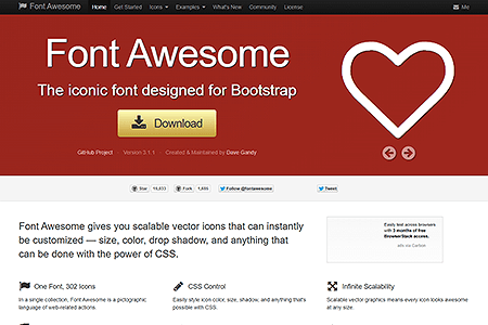 Font Awesome website in 2013