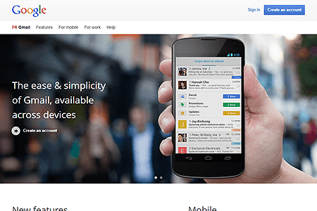 Gmail website in 2013