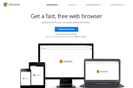 Google Chrome website in 2013