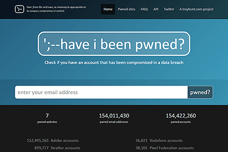 Have I Been Pwned website in 2013