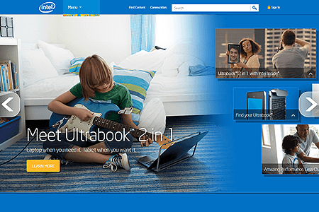 Intel website in 2013